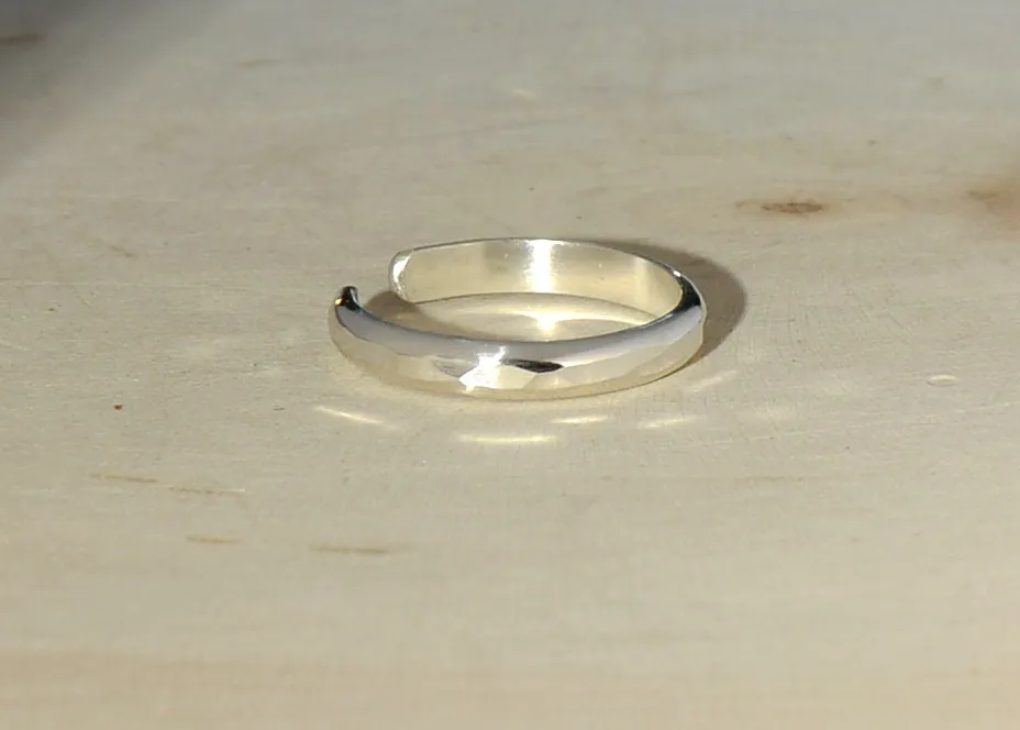 Hammered Style Sterling Silver Toe Ring