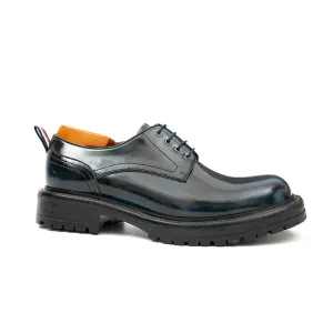 Handcrafted Big Toe Derby Shoes with Thick Sole  Blue
