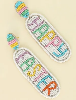 Happy Easter Beaded Earrings