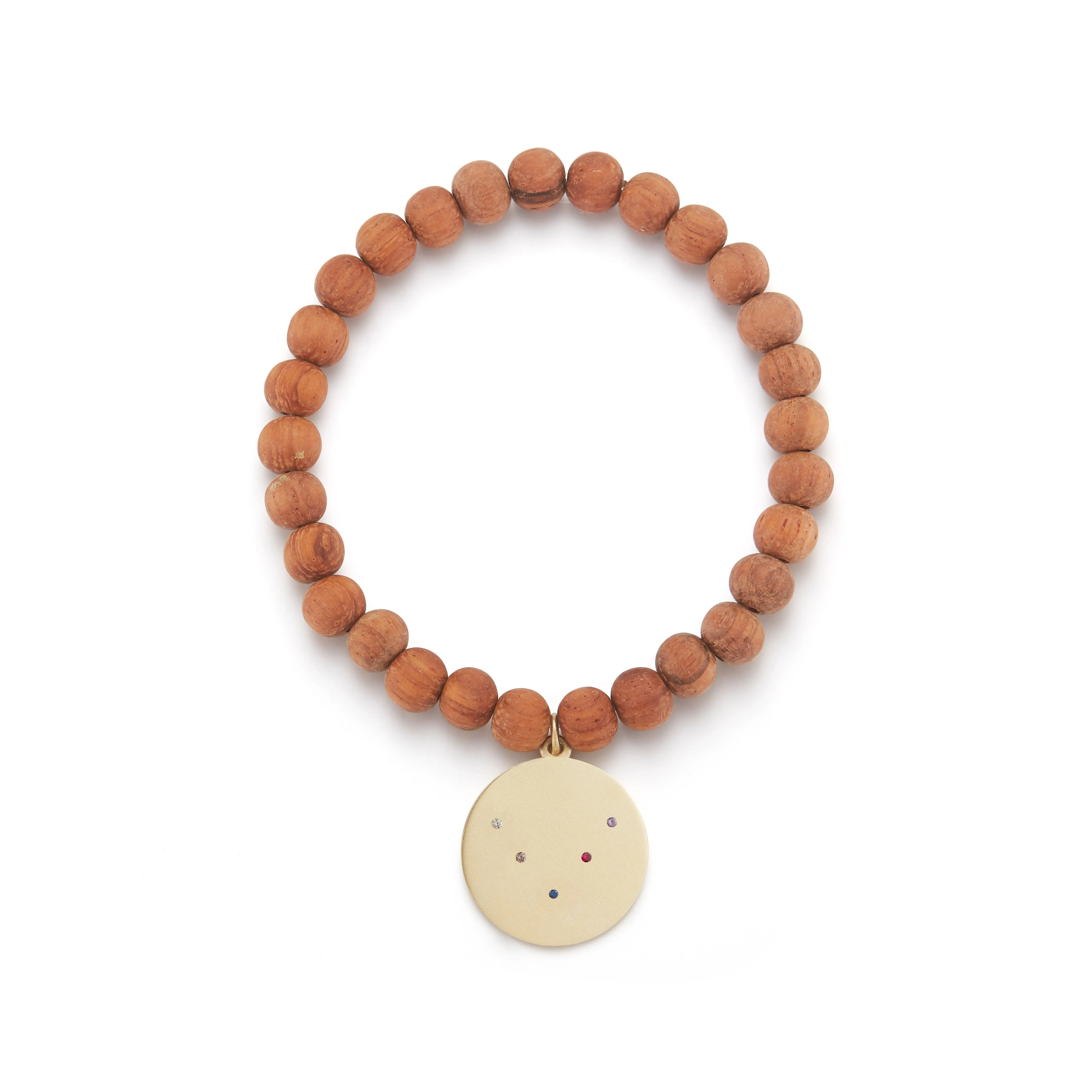 Hawk Wood Bead Charm Bracelet