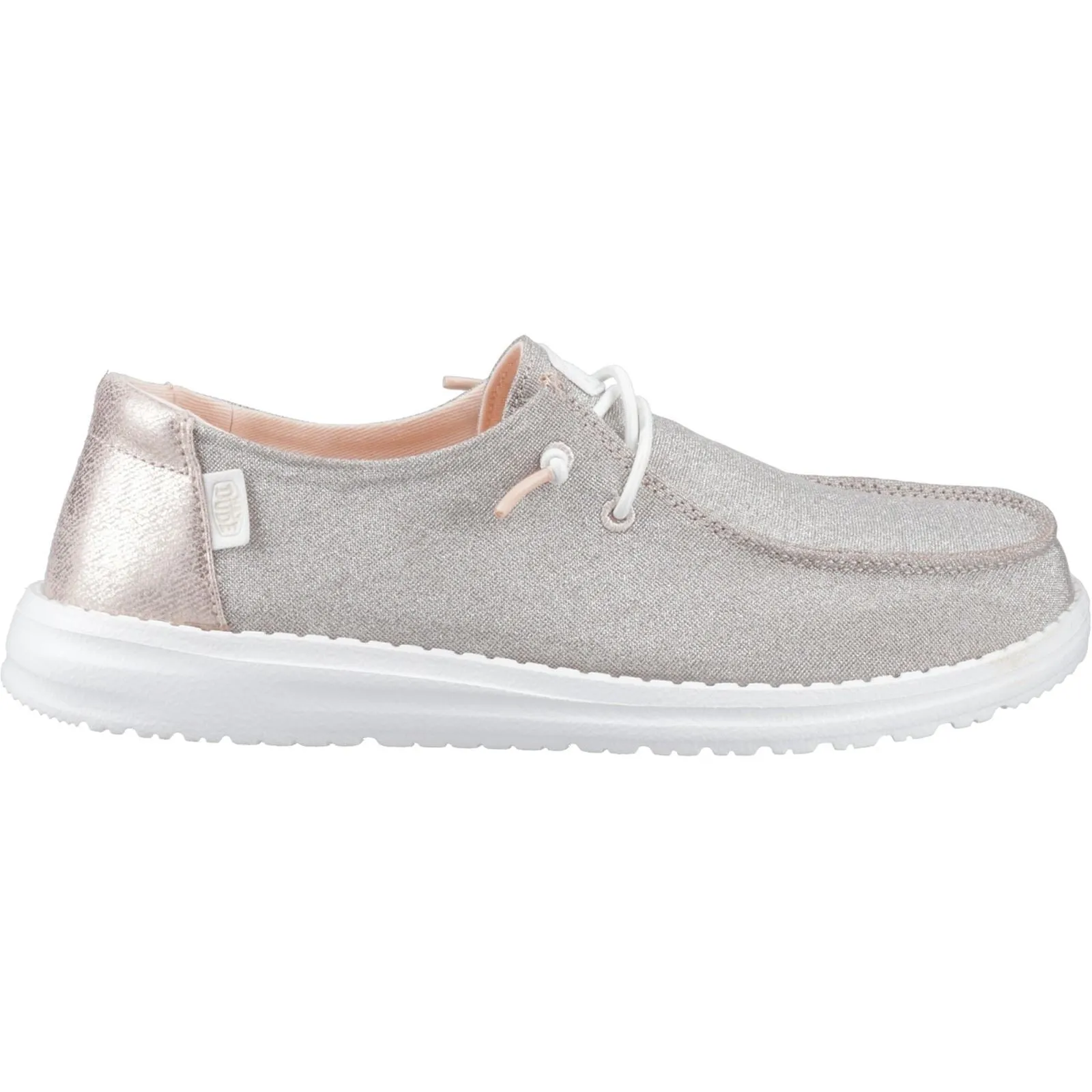 HEYDUDE Wendy Metallic Sparkle Polyester Women's Rose Gold Loafers