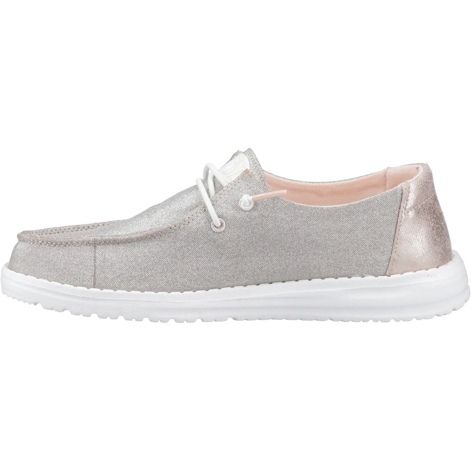 HEYDUDE Wendy Metallic Sparkle Polyester Women's Rose Gold Loafers