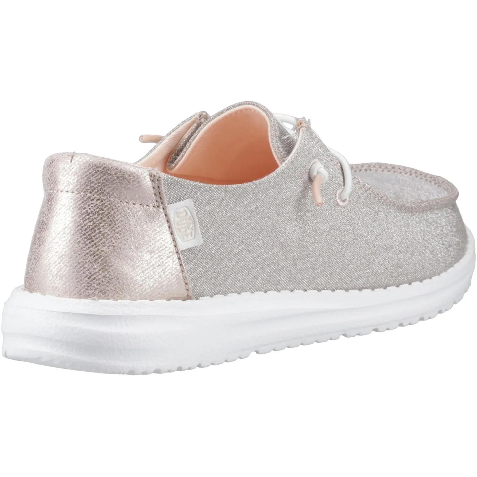 HEYDUDE Wendy Metallic Sparkle Polyester Women's Rose Gold Loafers