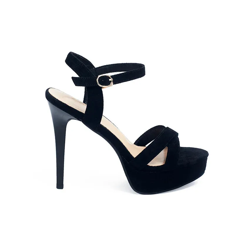 High Heels Sandals Summer Sexy Ankle Strap Open Toe Party Dress 12CM Platform Gladiator Women Shoes
