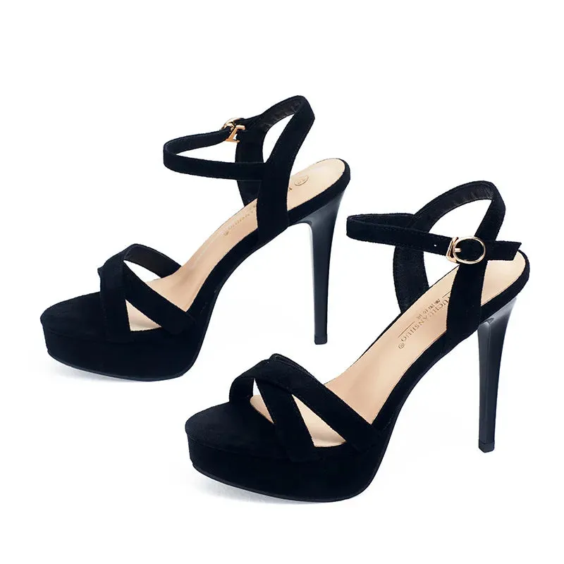 High Heels Sandals Summer Sexy Ankle Strap Open Toe Party Dress 12CM Platform Gladiator Women Shoes