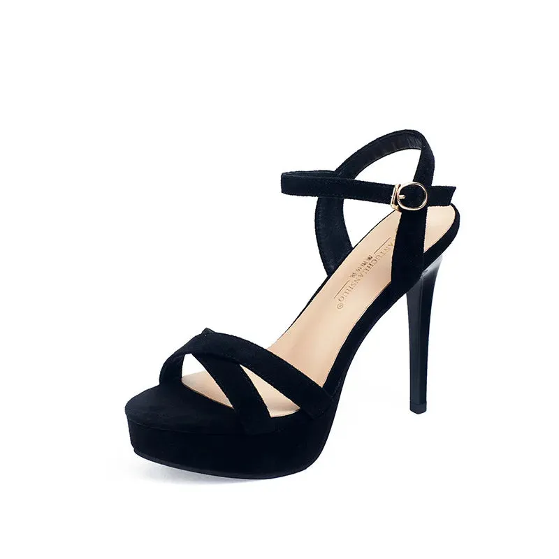 High Heels Sandals Summer Sexy Ankle Strap Open Toe Party Dress 12CM Platform Gladiator Women Shoes