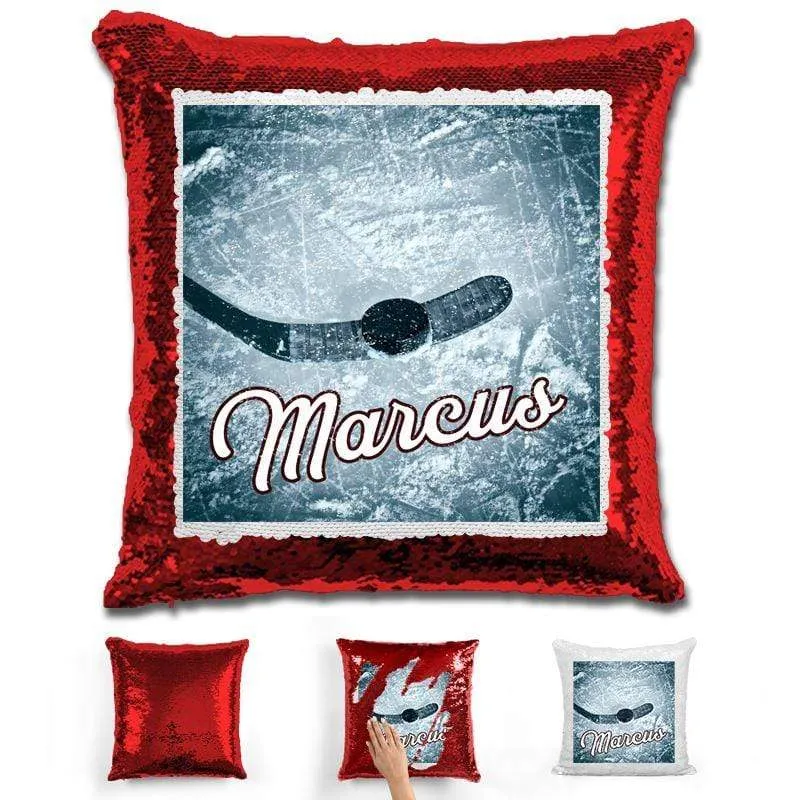 Hockey Personalized Magic Sequin Pillow