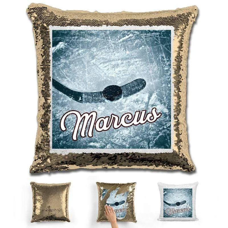 Hockey Personalized Magic Sequin Pillow