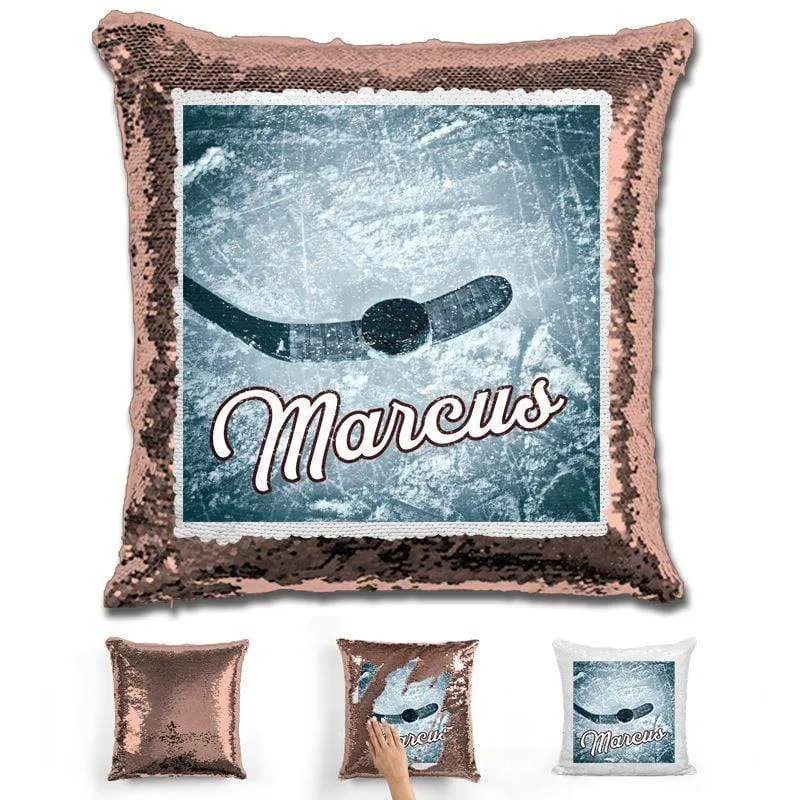 Hockey Personalized Magic Sequin Pillow