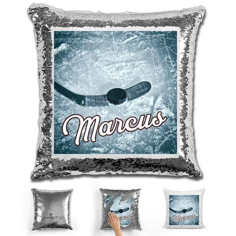 Hockey Personalized Magic Sequin Pillow