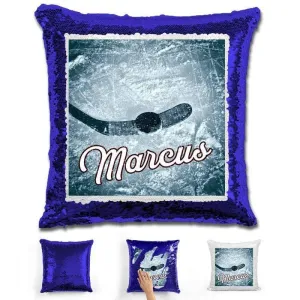 Hockey Personalized Magic Sequin Pillow