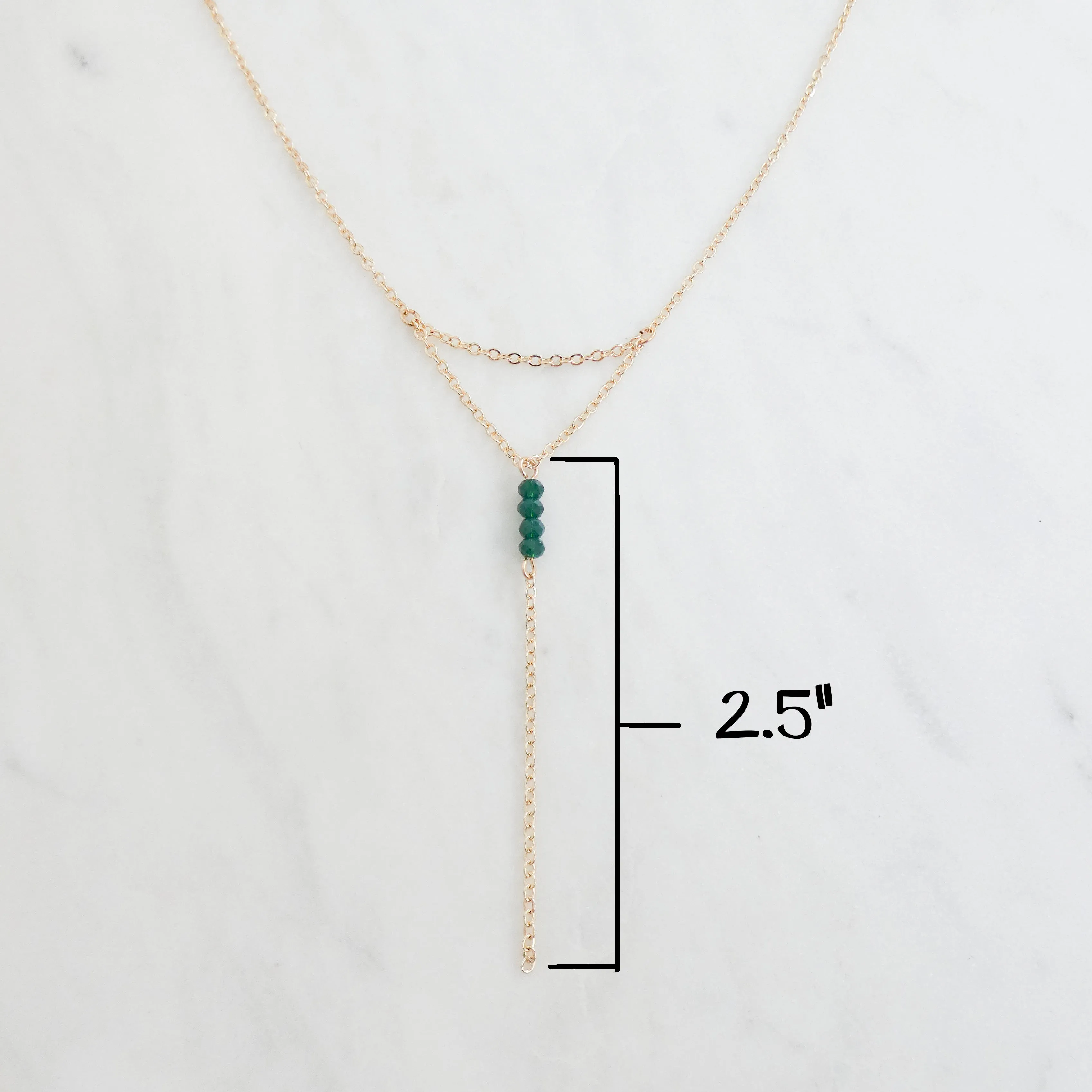Hunter Beaded Lariat Necklace