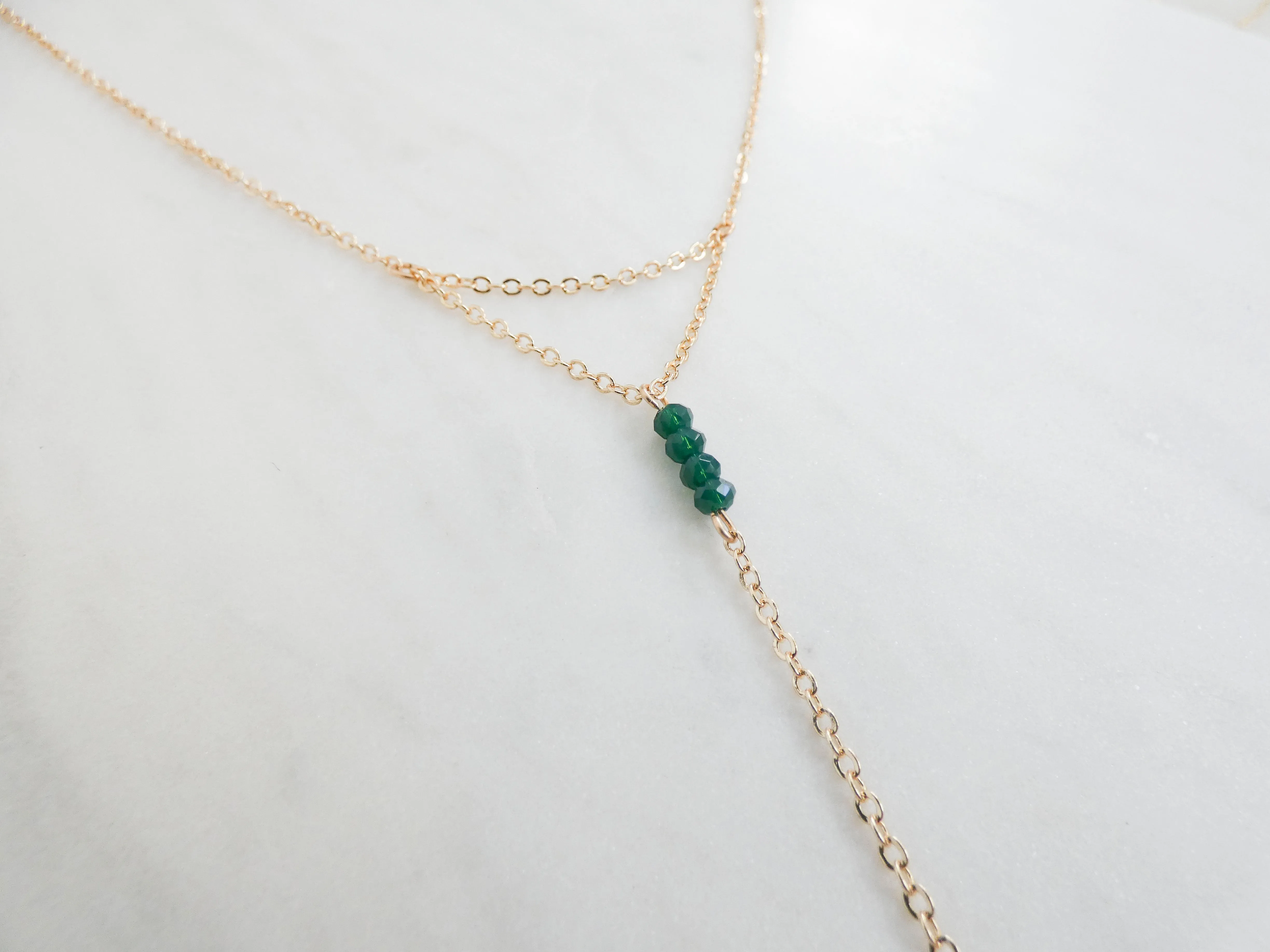 Hunter Beaded Lariat Necklace