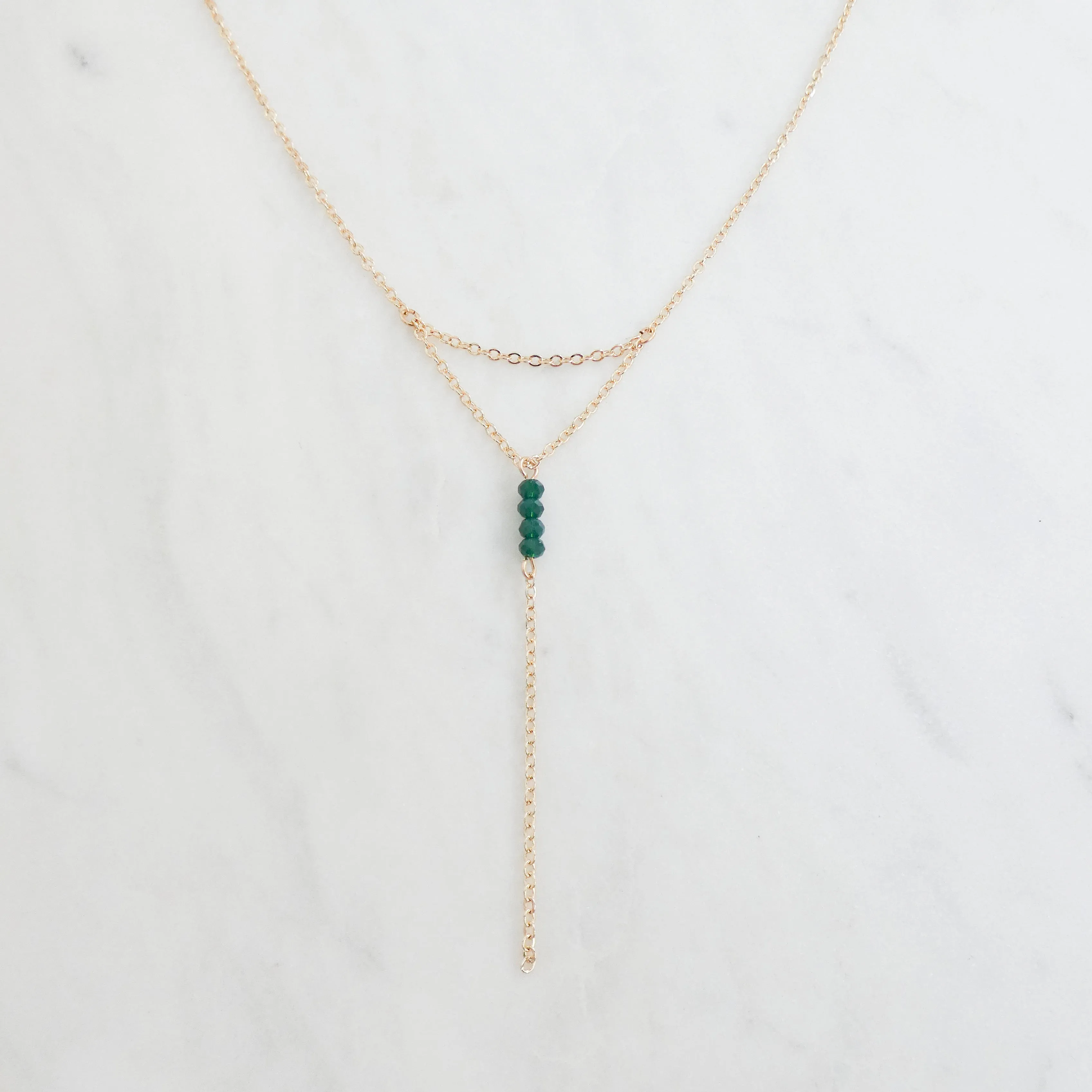 Hunter Beaded Lariat Necklace
