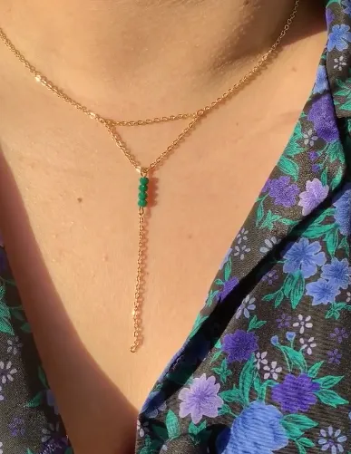 Hunter Beaded Lariat Necklace