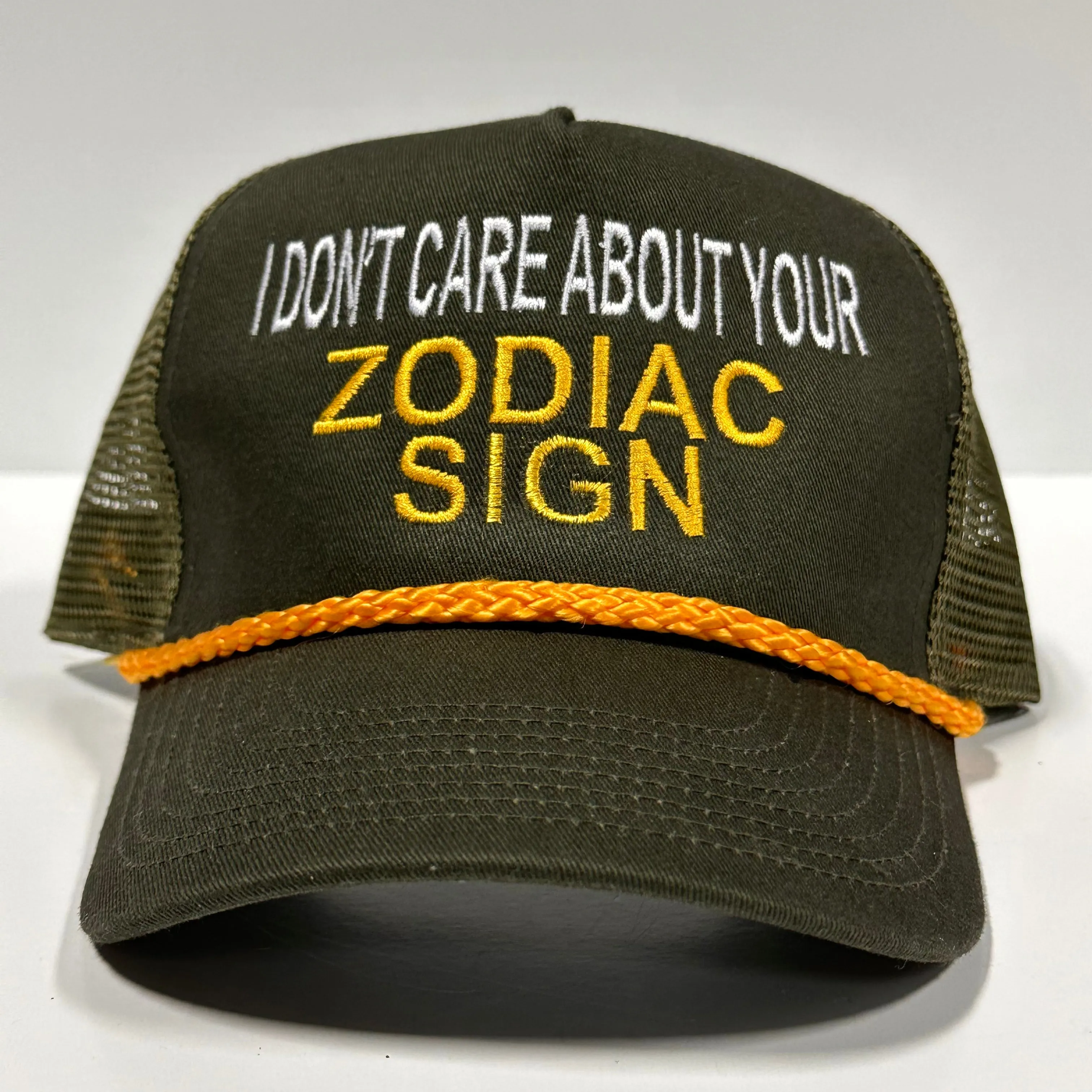 I don’t care about your Zodiac Sign Mesh Trucker SnapBack Hat Cap Custom Embroidered