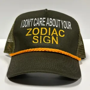 I don’t care about your Zodiac Sign Mesh Trucker SnapBack Hat Cap Custom Embroidered