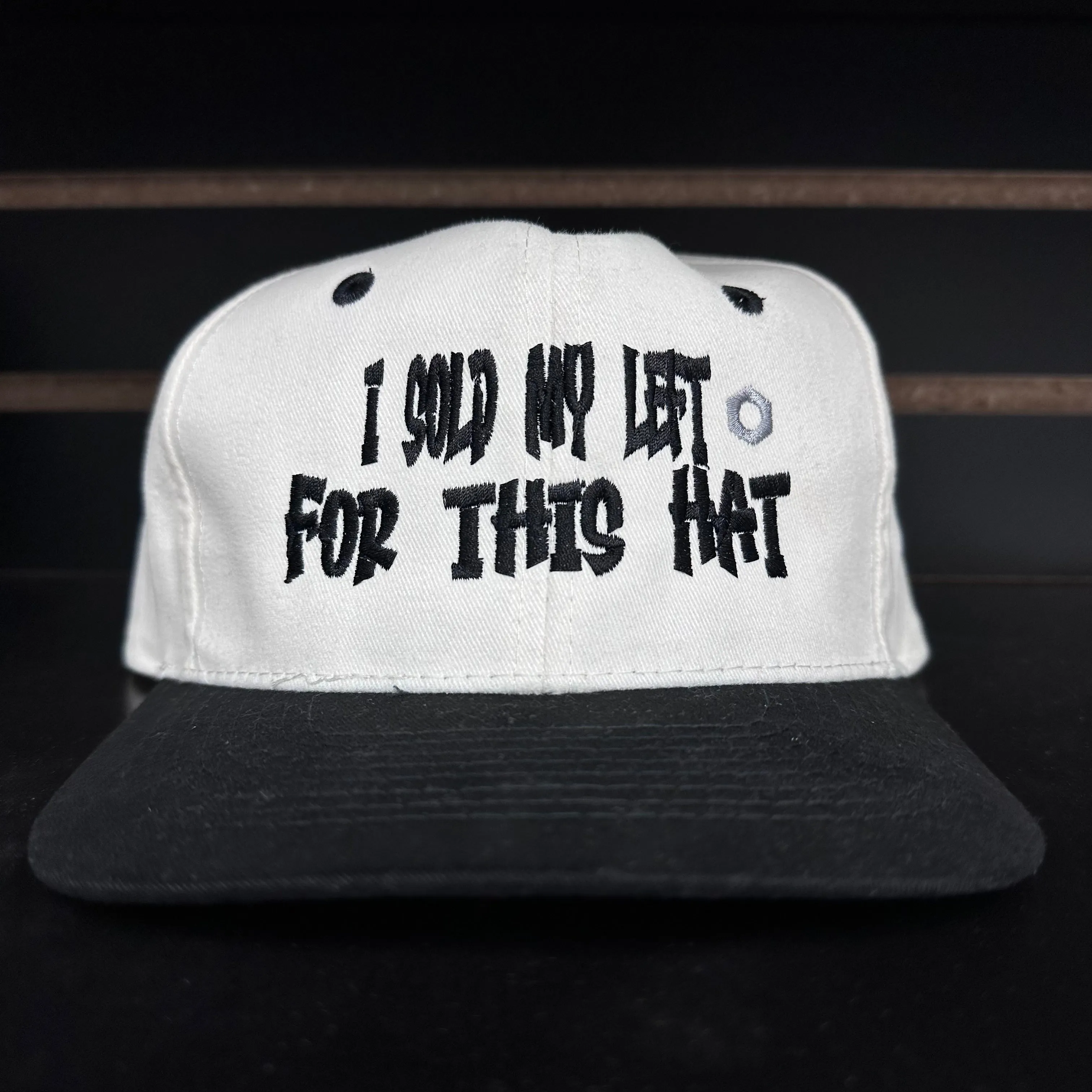 I SOLD MY LEFT NUT FOR THIS HAT Vintage Strapback Cap Hat Funny Custom Embroidery