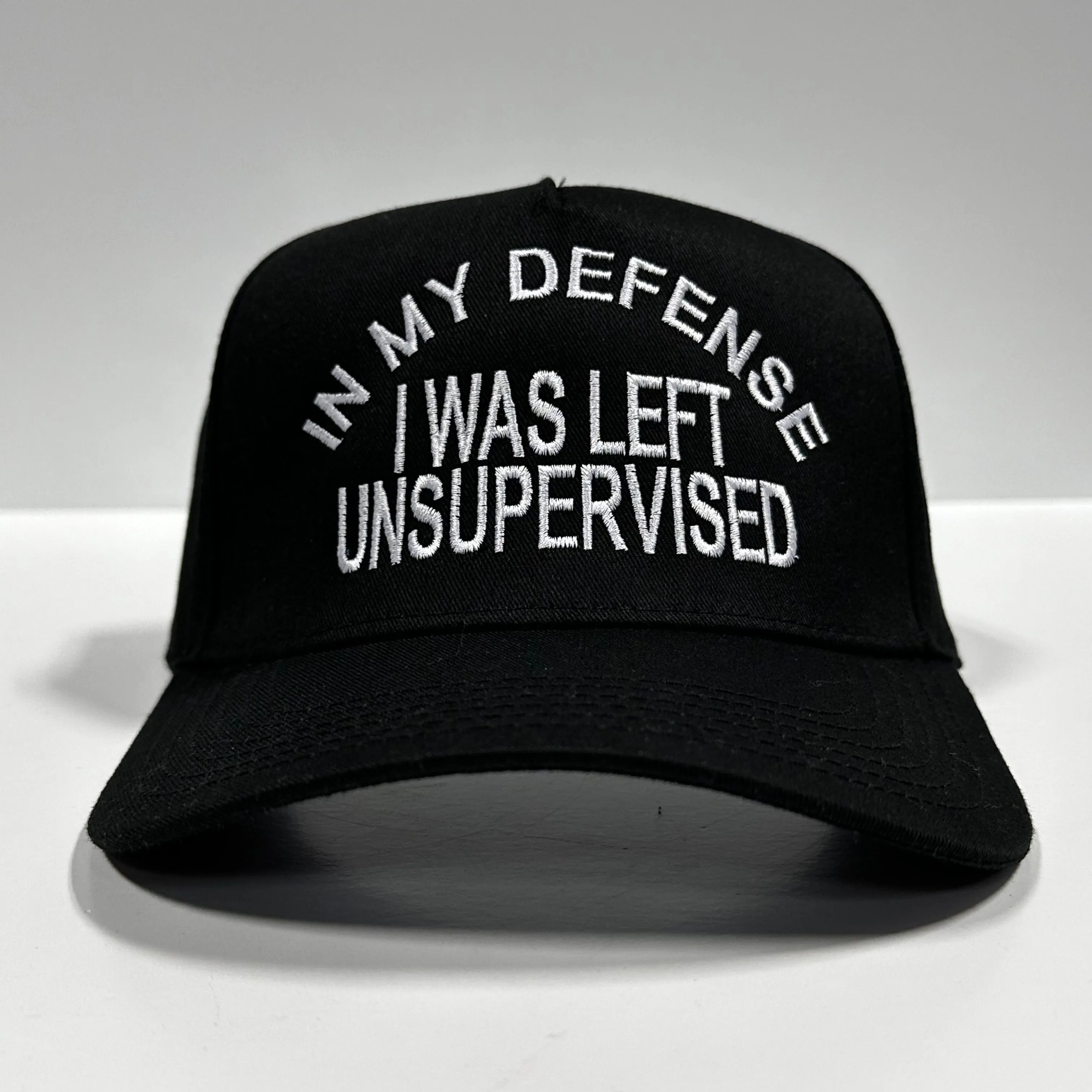 IN MY DEFENSE I WAS LEFT UNSUPERVISED FUNNY VINTAGE SnapBack Hat Custom Embroidered
