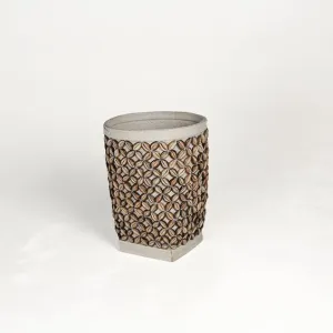 Indonesian Beaded Baskets XL- White/Shell