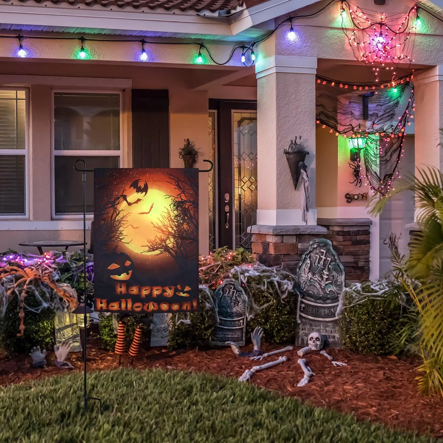 Jetlifee Happy Halloween Garden Flag