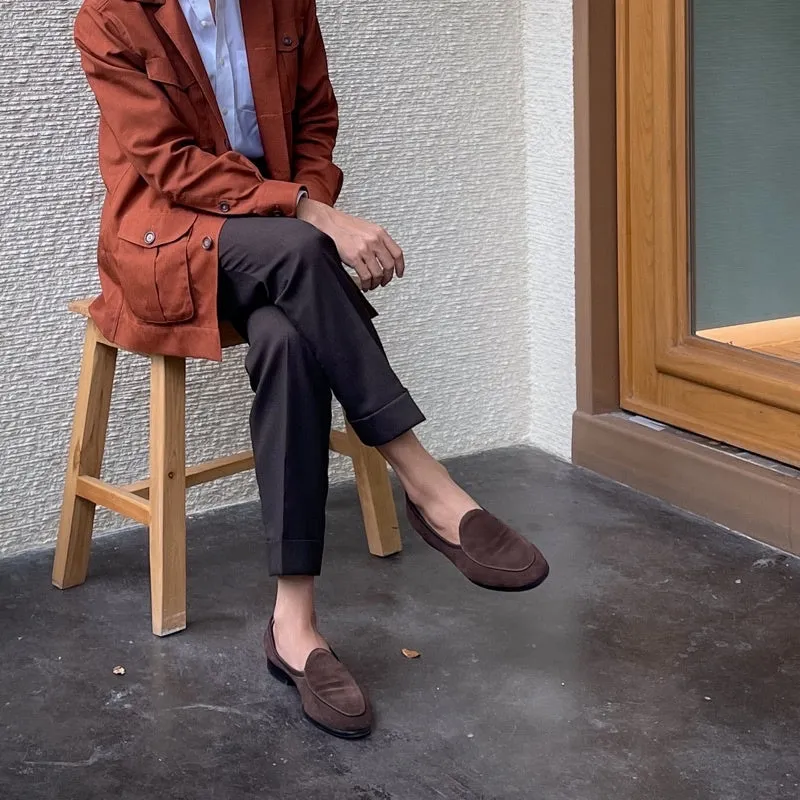 JULIETTA - Belgian Loafer Suede : Brown  (Unlined)