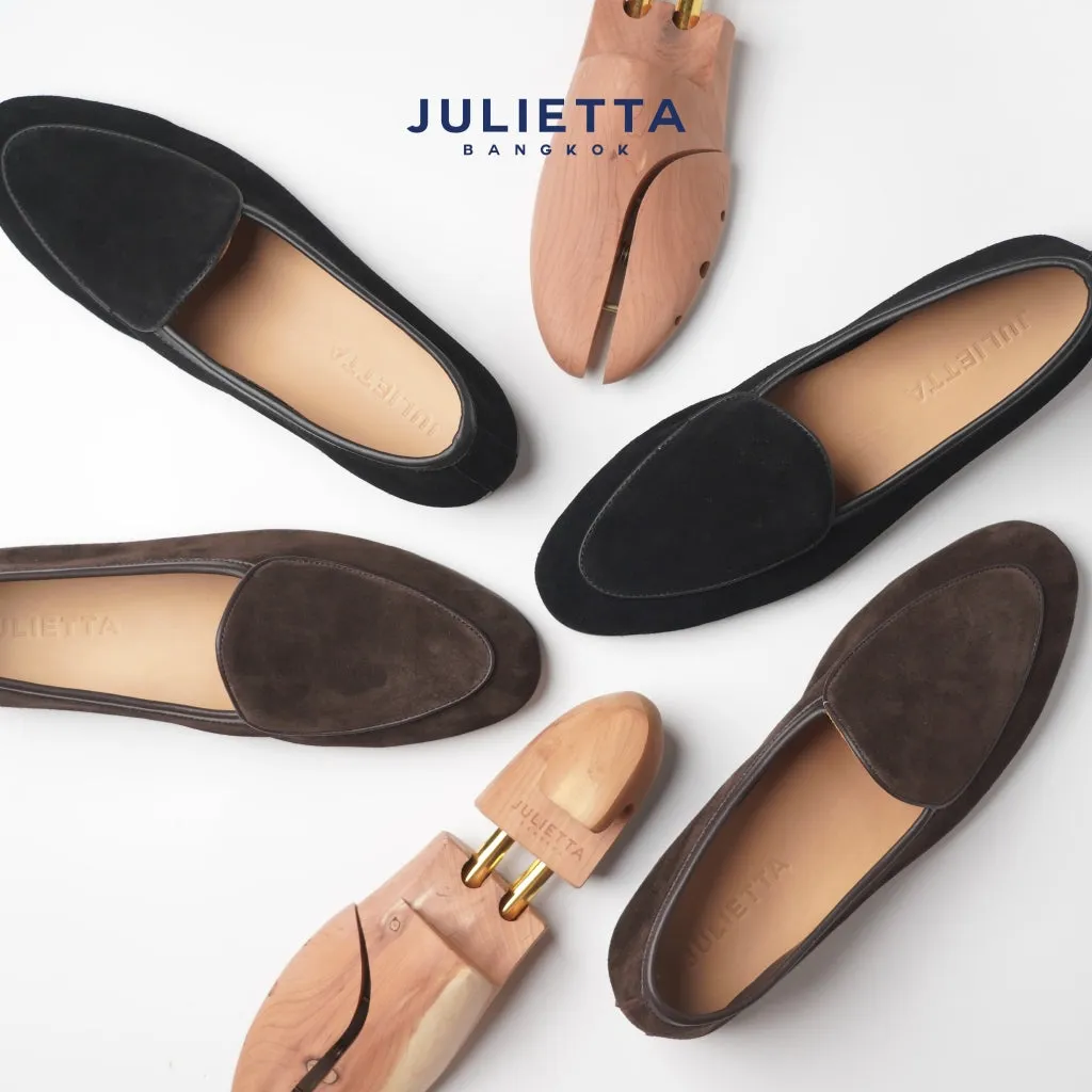 JULIETTA - Belgian Loafer Suede : Brown  (Unlined)