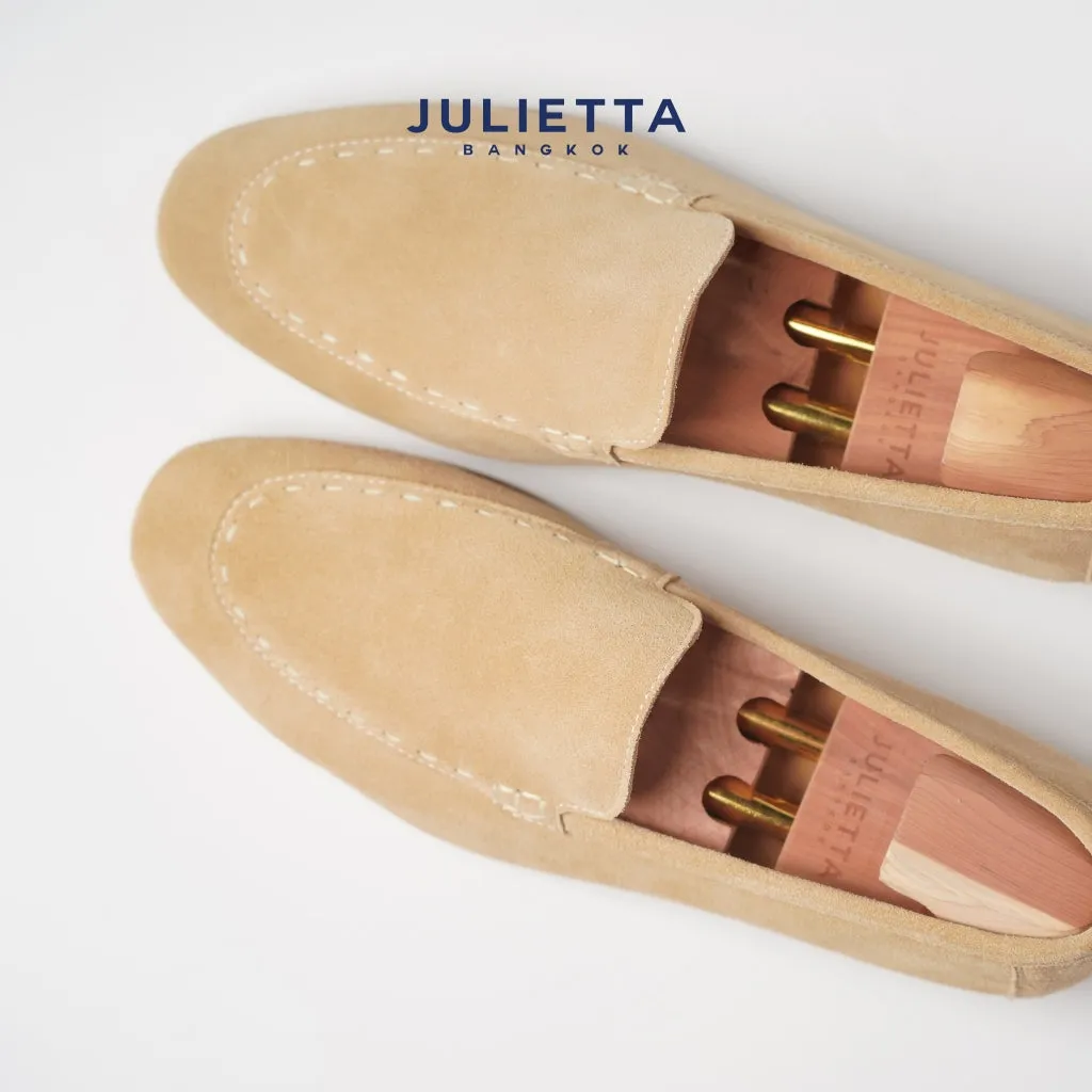 JULIETTA - Marco Suede Loafers : Beige (Unlined)