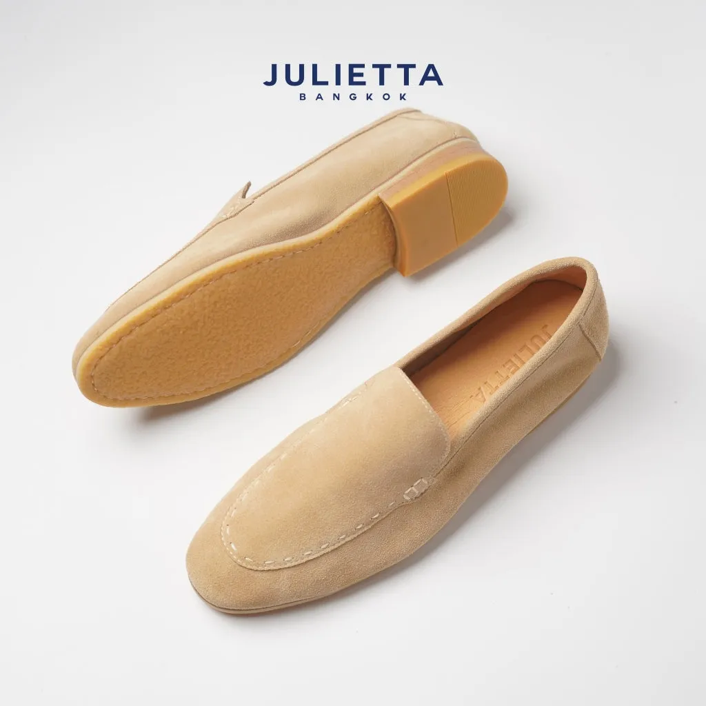JULIETTA - Marco Suede Loafers : Beige (Unlined)