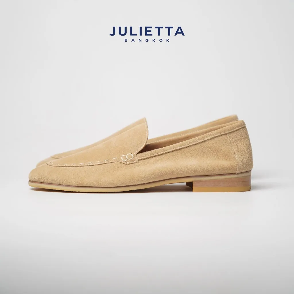 JULIETTA - Marco Suede Loafers : Beige (Unlined)