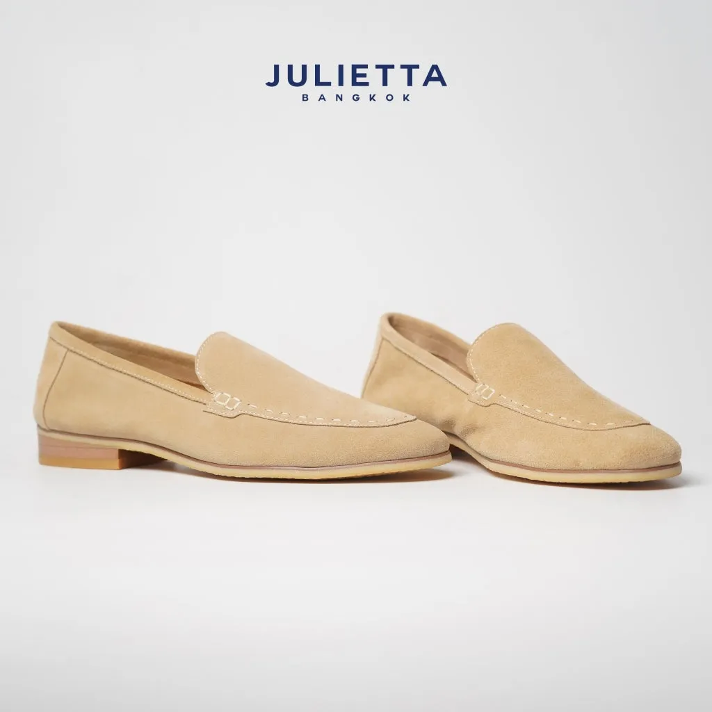 JULIETTA - Marco Suede Loafers : Beige (Unlined)
