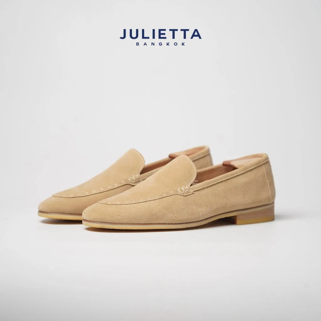 JULIETTA - Marco Suede Loafers : Beige (Unlined)