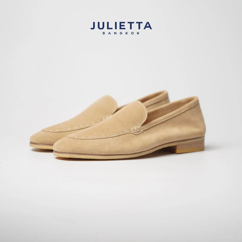 JULIETTA - Marco Suede Loafers : Beige (Unlined)