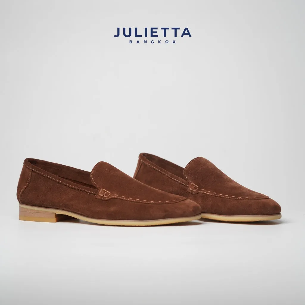 JULIETTA - Marco Suede Loafers : Brown (Unlined)