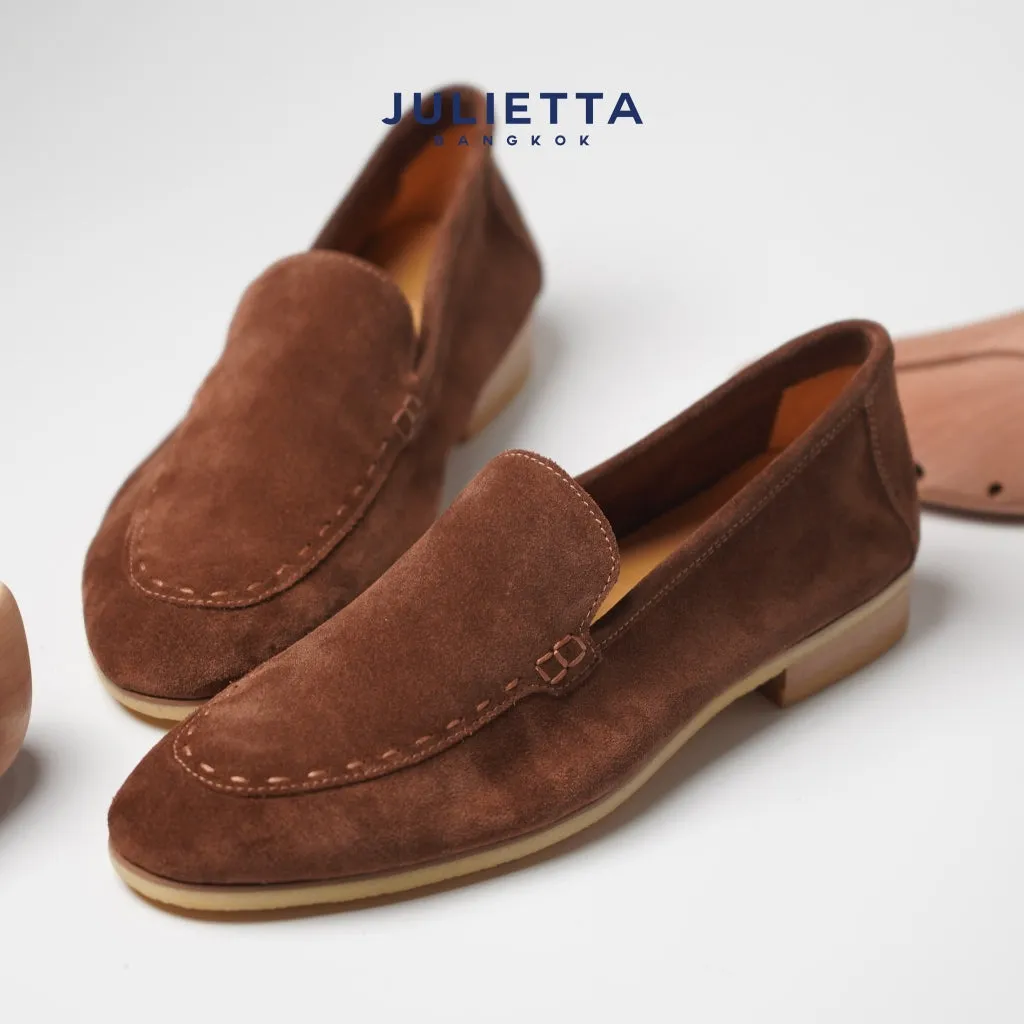 JULIETTA - Marco Suede Loafers : Brown (Unlined)