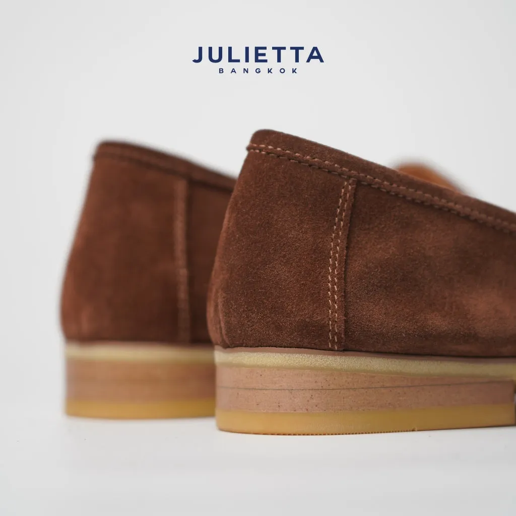 JULIETTA - Marco Suede Loafers : Brown (Unlined)