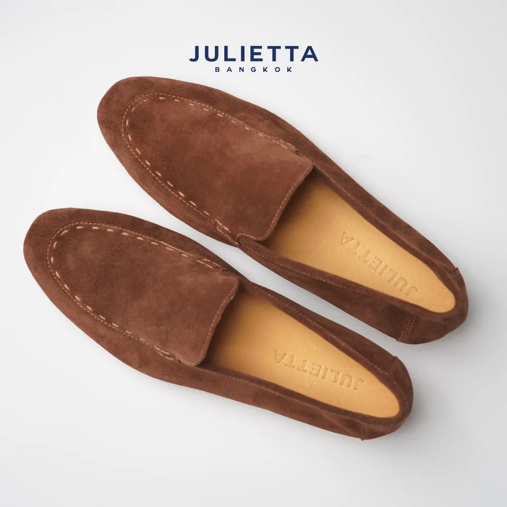 JULIETTA - Marco Suede Loafers : Brown (Unlined)