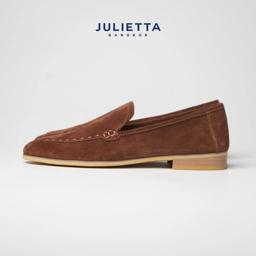 JULIETTA - Marco Suede Loafers : Brown (Unlined)