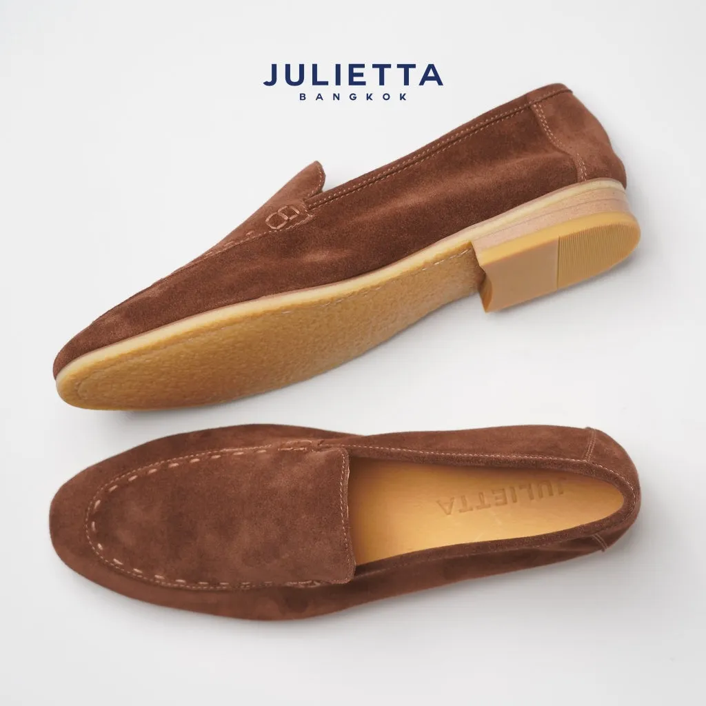 JULIETTA - Marco Suede Loafers : Brown (Unlined)
