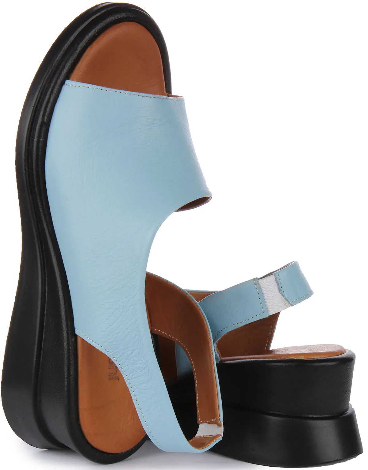 Justinreess England Nessa Wedge Sandal In Blue For Women | Secret Sale