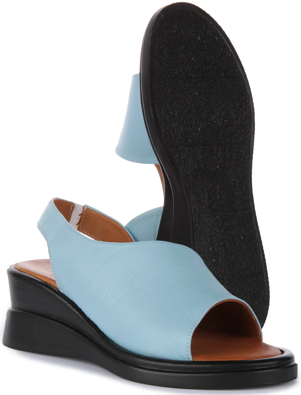 Justinreess England Nessa Wedge Sandal In Blue For Women | Secret Sale