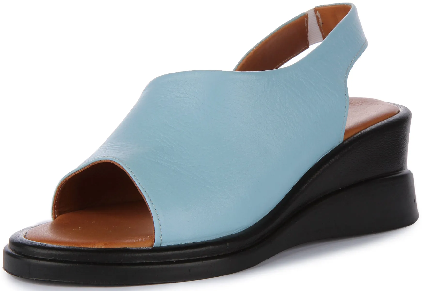 Justinreess England Nessa Wedge Sandal In Blue For Women | Secret Sale