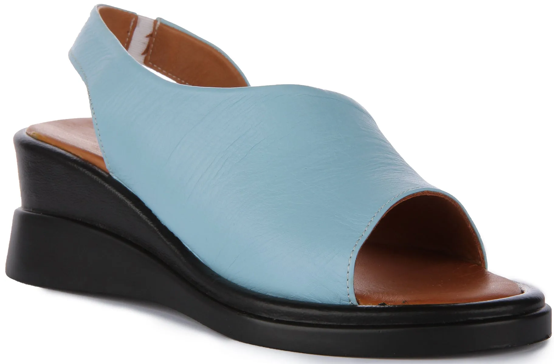 Justinreess England Nessa Wedge Sandal In Blue For Women | Secret Sale