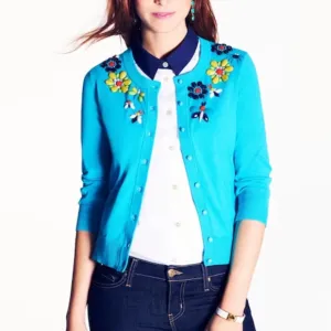 Kate spade Floral Beaded Kati Cardigan with butterfly bee and flowers