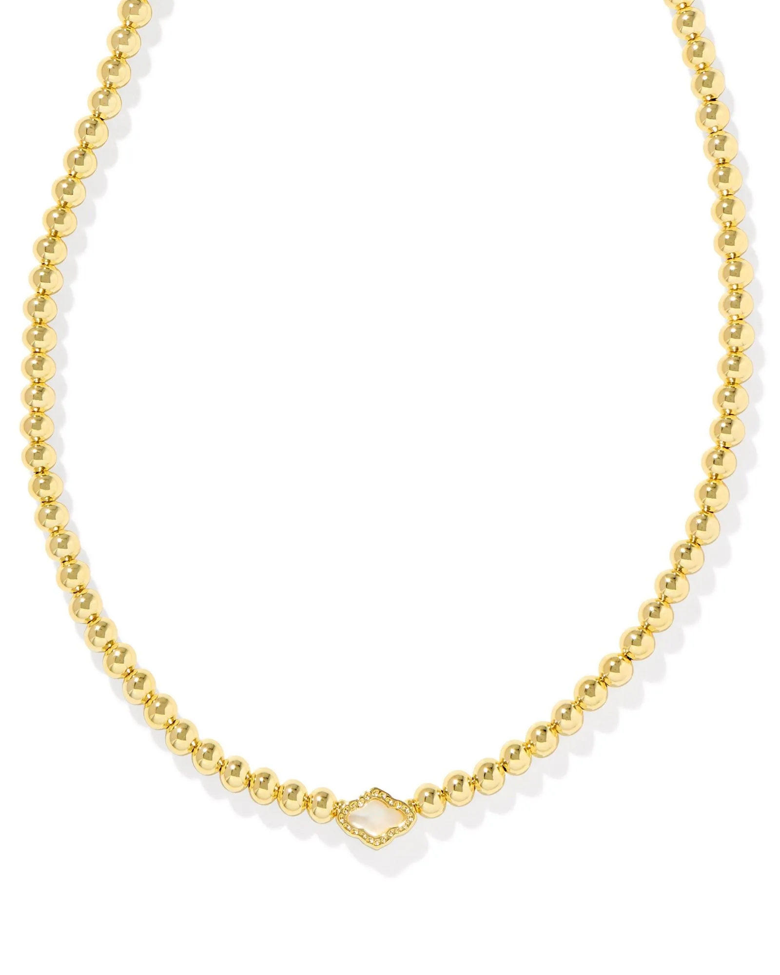 Kendra Scott Abbie Beaded Necklace - Gold Natural Mother of Pearl