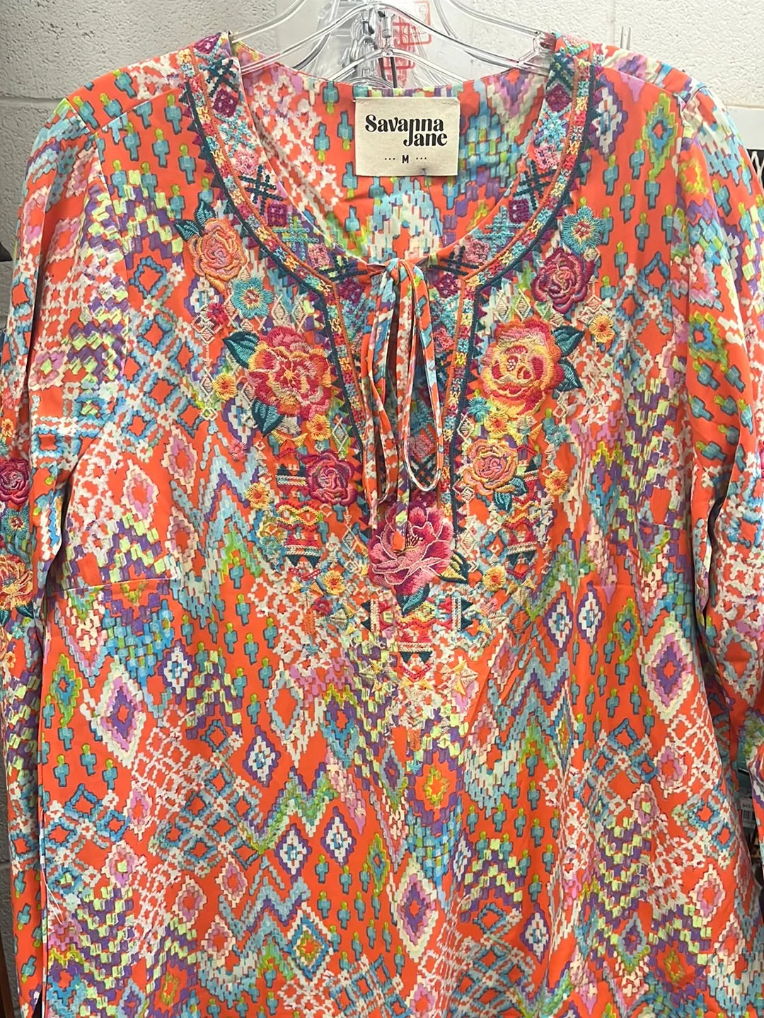 Kennedy Tangerine Aztec Printed Blouse