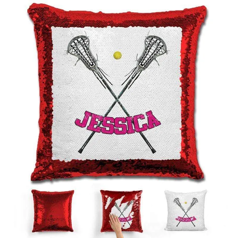 Lacrosse Personalized Magic Sequin Pillow
