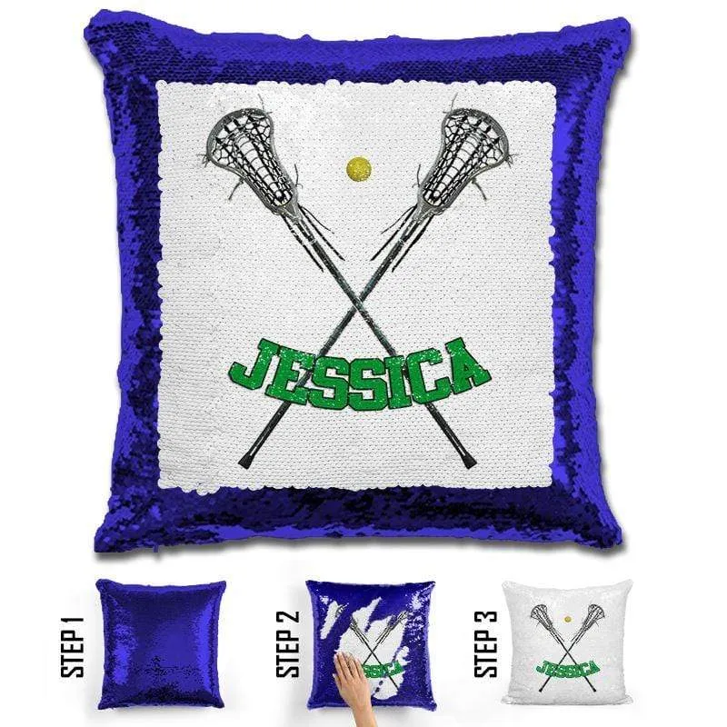 Lacrosse Personalized Magic Sequin Pillow