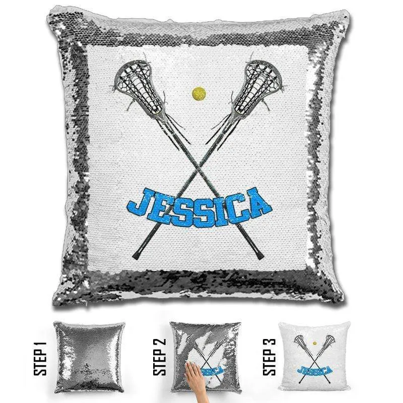 Lacrosse Personalized Magic Sequin Pillow