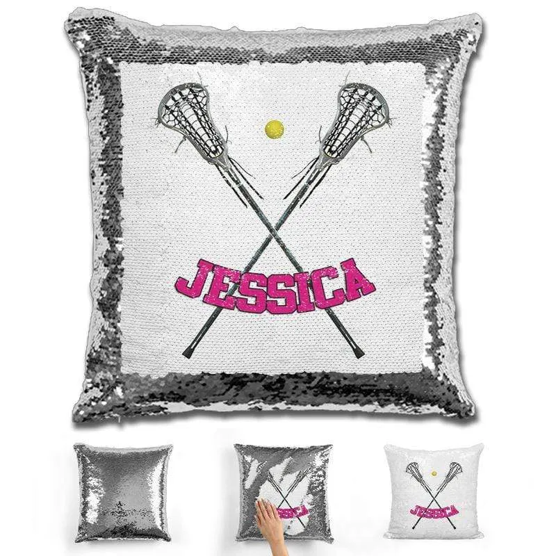 Lacrosse Personalized Magic Sequin Pillow